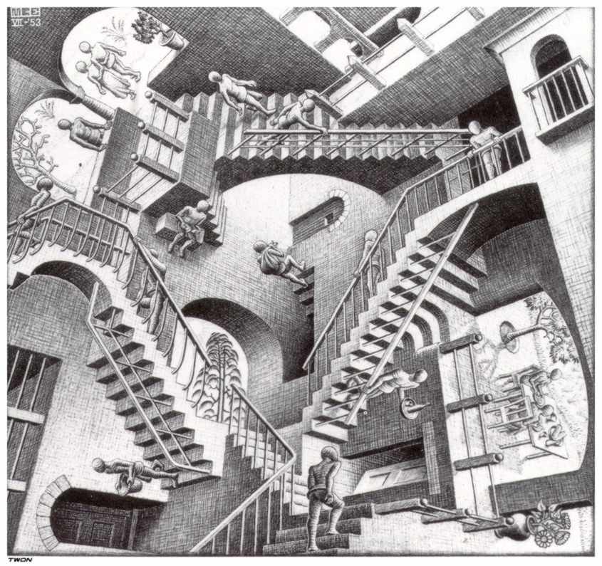 Algunas de las imagenes de las obras de Escher Relativity