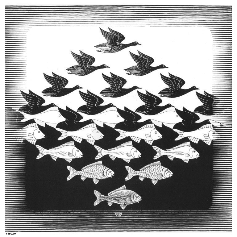 Algunas de las imagenes de las obras de Escher Sky_And_Water