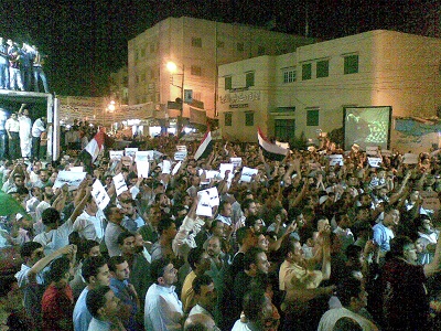 المئات من المطرية والمنزلة يشاركون بمظاهرة دكرنس ضد اسرائيل BK969R6QRMKFW9F