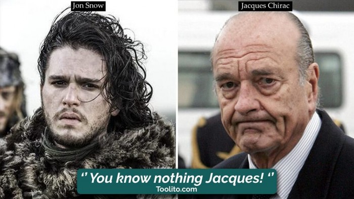 [Humour] - Nos politiques et Game of Thrones Jon-chirac