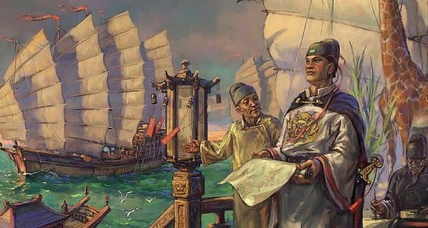 Il y a 500 ans, bien avant Christophe Colomb, l'Empire Chinois dominait toutes les mers du globe...Par Céline Gautier                      Muslim-explorer-Zheng-He-620x330