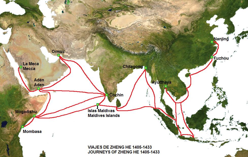 Il y a 500 ans, bien avant Christophe Colomb, l'Empire Chinois dominait toutes les mers du globe...Par Céline Gautier                      Zheng_He