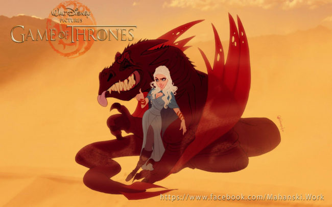 « Game Of Thrones » version « Disney » : c'est l'idée géniale de ces deux illustrateurs brésiliens ! Par Céline Gautier                      DaenerysDragon-650x406