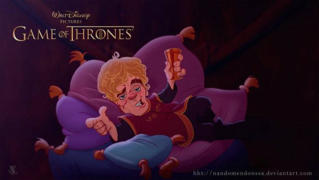 « Game Of Thrones » version « Disney » : c'est l'idée géniale de ces deux illustrateurs brésiliens ! Par Céline Gautier                      Disney-Tyrion-Lannister-of-Game-of-Thrones-par-Fernando-Mendonc%CC%A7a-650x366