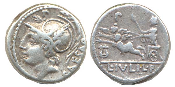 Denario republicano de la gens Julia (Roma, 103 a.C.) L%20Iuli