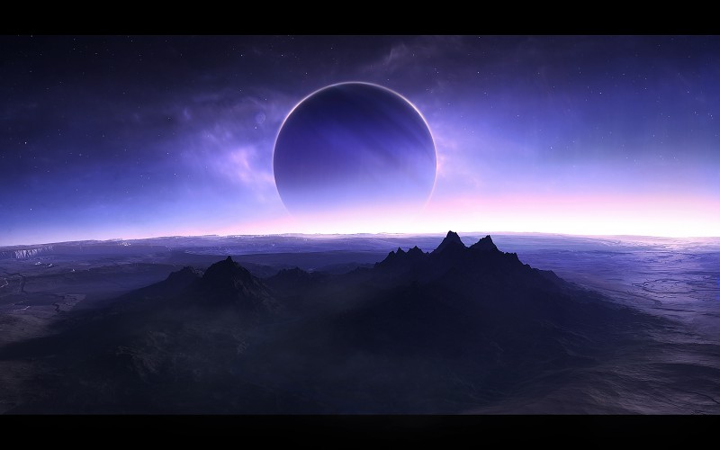 Akkaku Yoru- podkapitán 2. divize Mountains-outer-space-stars-planets-purple-wastelands-science-fiction-wallpaper-443925