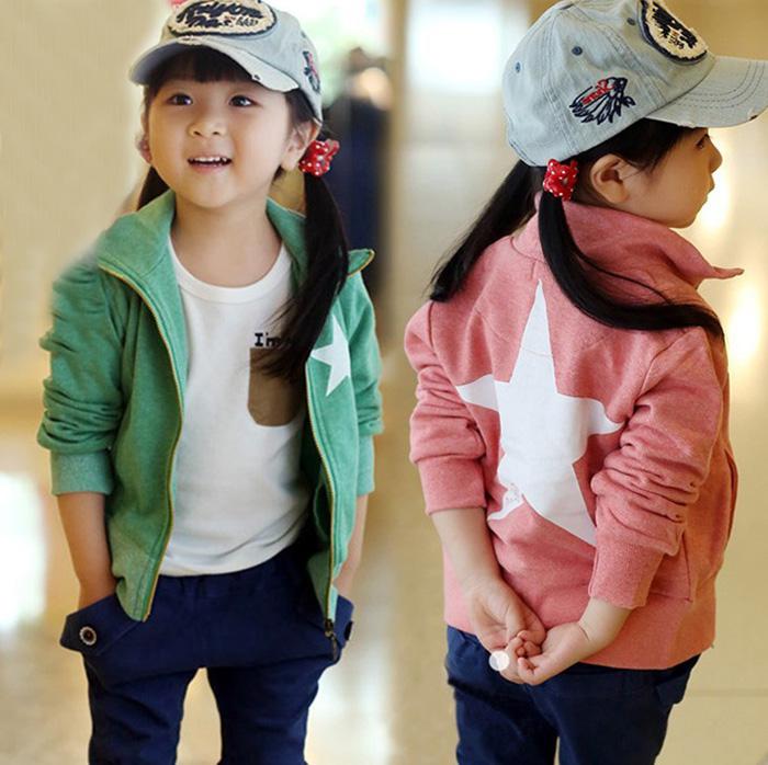 fashion baby cool Baby-girl-high-quality-cotton-zipper-coat