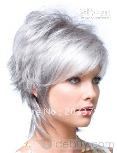 Latest In 'RAINBOW HAIR COLORS', would you do this?  Fashion-women-s-short-hair-wig-silvery-white