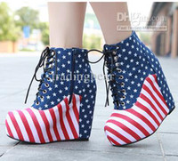 fashion shoes boots, high heels 2014 American-flag-stripes-stars-shoes-blue-denim