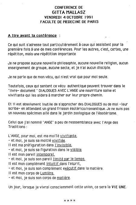 dialogues ange - Dialogues avec l'ange - Mallasz Gitta  Conference_Gitta_Mallasz_Avertissement