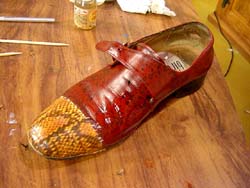 Falso couro para decoupage em sapatos Decoupagemsapatonormal