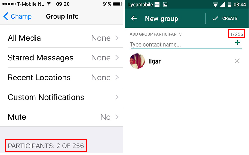 Mέχρι 256 χρήστες σε group chat στο WhatsApp! Whatsapp-android-ios