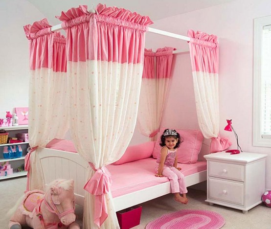 غرف نوم وردية 15-Cool-Ideas-for-pink-girls-bedrooms-3-554x468