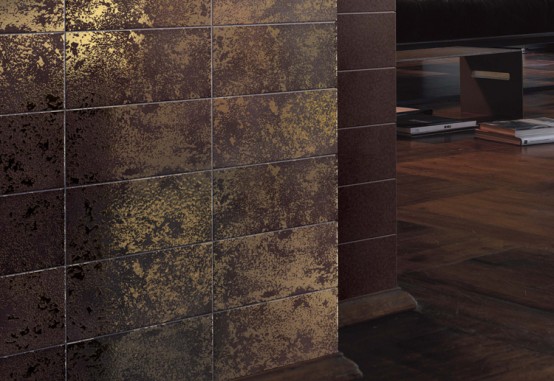  اناقة اللون الذهبي في الديكور Double-fired-ceramic-tile-with-gold-texture-2-554x381
