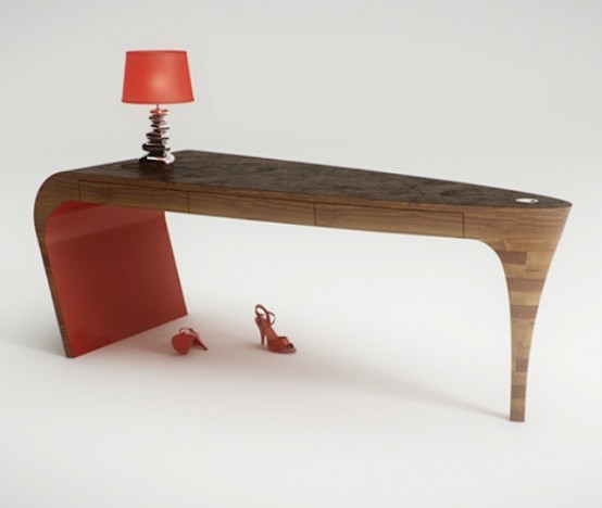 الغريب وغير الألوف فى الديكورات.....ديكورات مفتكسه Feminine-table-design-stiletto-splinter-works-2-554x468