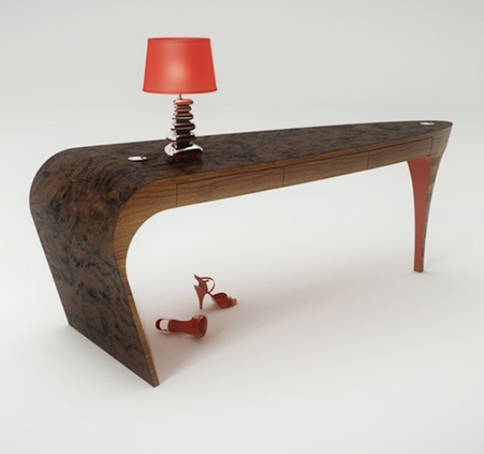 الغريب وغير الألوف فى الديكورات.....ديكورات مفتكسه Feminine-table-design-stiletto-splinter-works-4