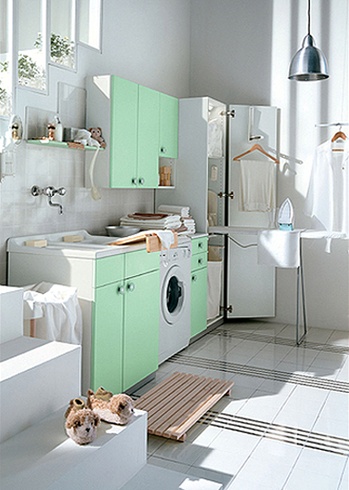 غرف غسيل ~ Green-laundry-room-design
