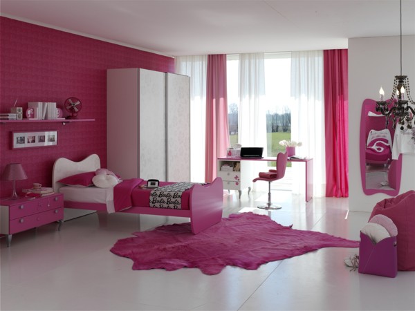 غرف بنات باللون الوردي  Room-for-barbie-princess-gloss