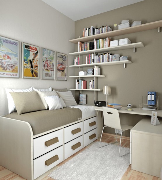  صور غرف نوم تصميم امريكي ..!!  Thoughtful-teen-room-layout-3-554x616