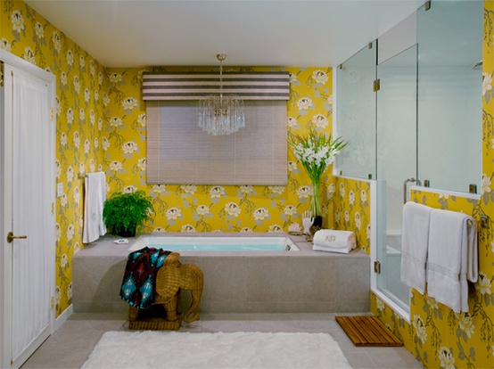 حمامات بالأصفر والرمادي - grey and yellow bathrooms Yellow-bathroom-designs-23