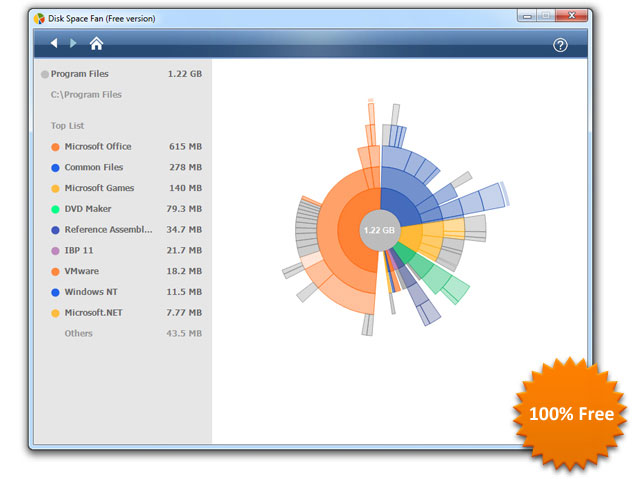  المروحة لرؤية الهاردسك بطريقة جديدة Disk Space Fan 1.4.4.1 مجانا Sample2