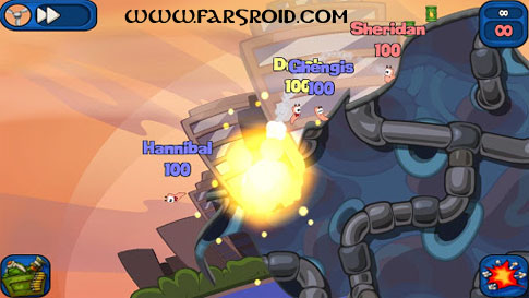 دانلود Worms 2: Armageddon 1.3.7 – بازی جنگ کرم ها ۲ اندروید + دیتا Worms-2-Armageddon-5