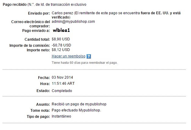 1er Pago Mypublishop $ 8,90 3 dias DPfX