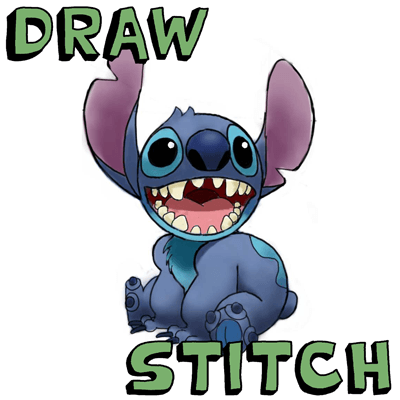 رسم بالخطوات لكرتون ديزنى ....ليلو وستيتش...... Stitch-400x400