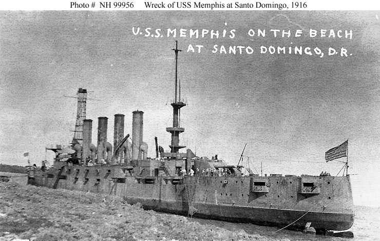 Le naufrage du croiseur Memphis (CA-10) à Saint Domingue, 1916  Tsu1916USSMemphis