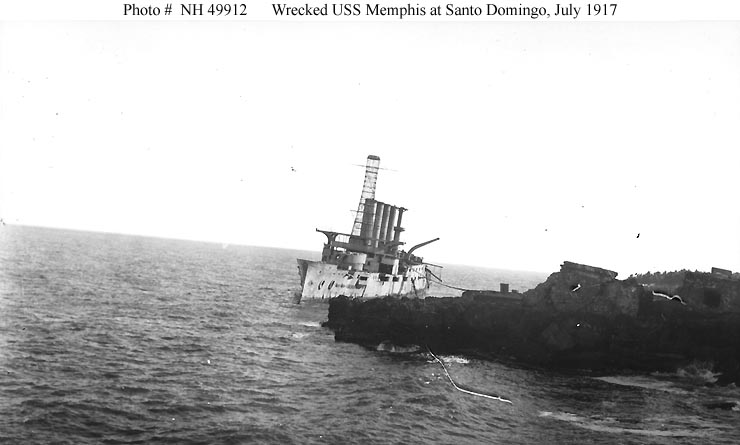 Le naufrage du croiseur Memphis (CA-10) à Saint Domingue, 1916  Tsu1916USSMemphis2