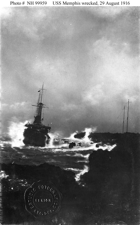 Le naufrage du croiseur Memphis (CA-10) à Saint Domingue, 1916  Tsu1916USSMemphis29Aug