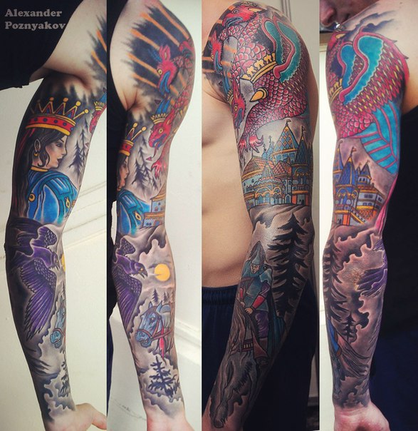 The Sleeves. Russian-Fairy-Tail-tattoo-sleeve