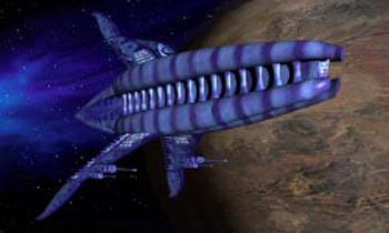 Babylon 5 Minbari Flotte aus dem Table Top Spiel "A Call to Arms" vom MGP Tinashi-klasse