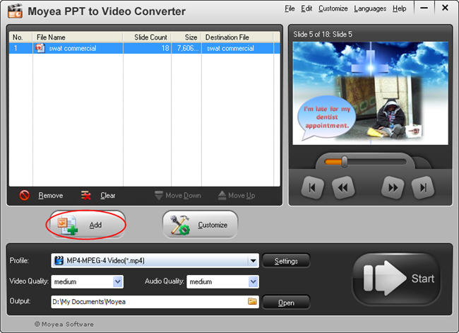 Play PowerPoint on HTC Flyer Ppt2htc-flyer-add-file