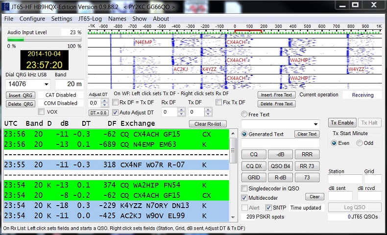 JT65-HF- versión de HB9HQX JT65