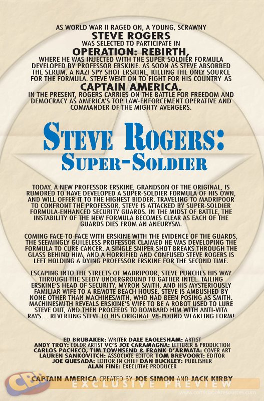 Steve Rogers : Super Soldier #1-4 [Mini série] - Page 2 Prv6343_pg1.201099165542