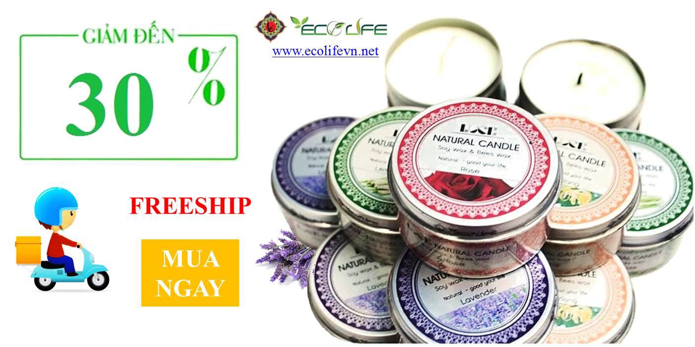 Nội, ngoại thất: Nến thơm TP HCM - Nến thơm Ecolife khuyến mãi noel 30% AD%20CANDLES%201