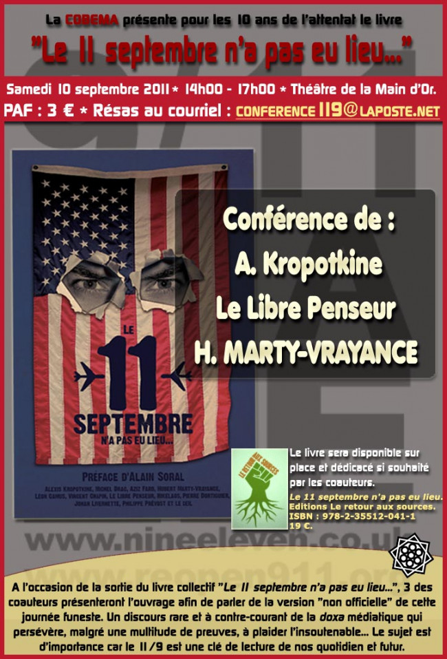 Conference Le 11 septembre n'a pas eu lieu. LLP. 10/09/11 Conf_livre_11_sept2011_paris-eb100