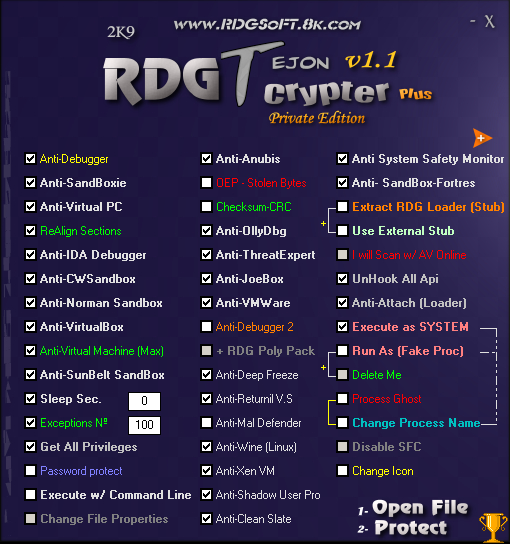 RDG Tejon Crypter v1.1 Private Edition (P)lus Av1.1