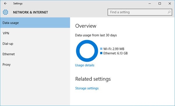 كيفية - كيفية عرض استهلاك الانترنت في ويندوز 10 بدون برامج Windows10-show-data-usage-1