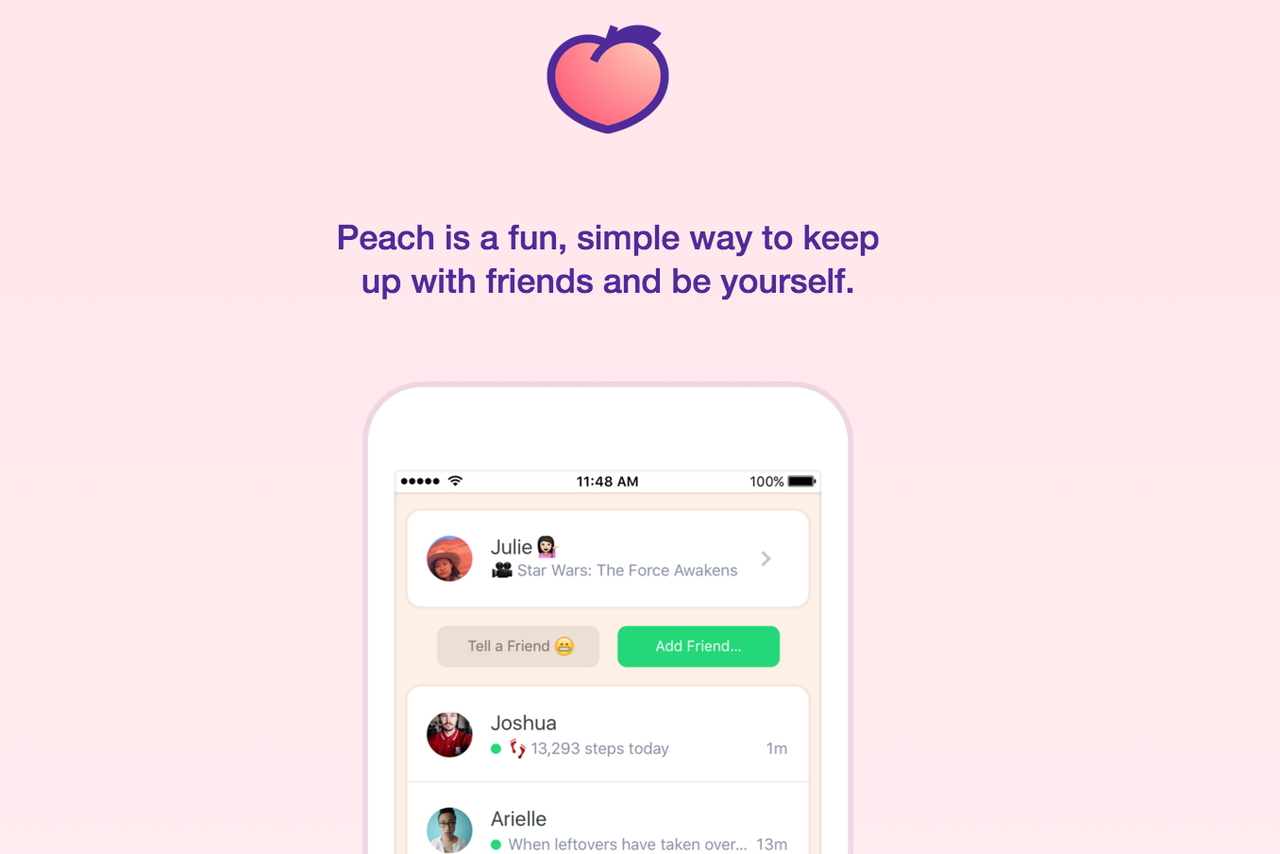 برنامج Peach للشات والمراسلة علي هواتف الايفون Peach