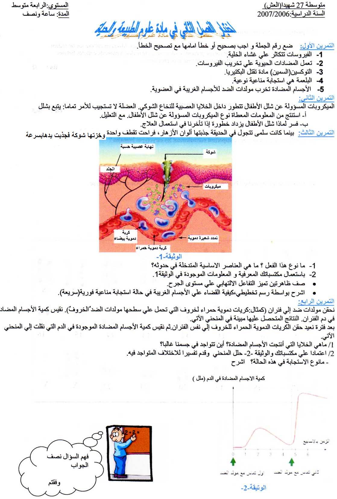 فرض للفصل الثاني 4amexamsc2