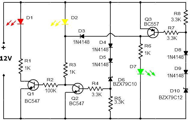 Esquema indicador carga bateria para carregador de baterias de 3 fontes em série Led-battery-monitor-circuit