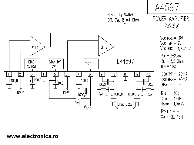 som gradiente NS607 defeito audio baixo LA4597