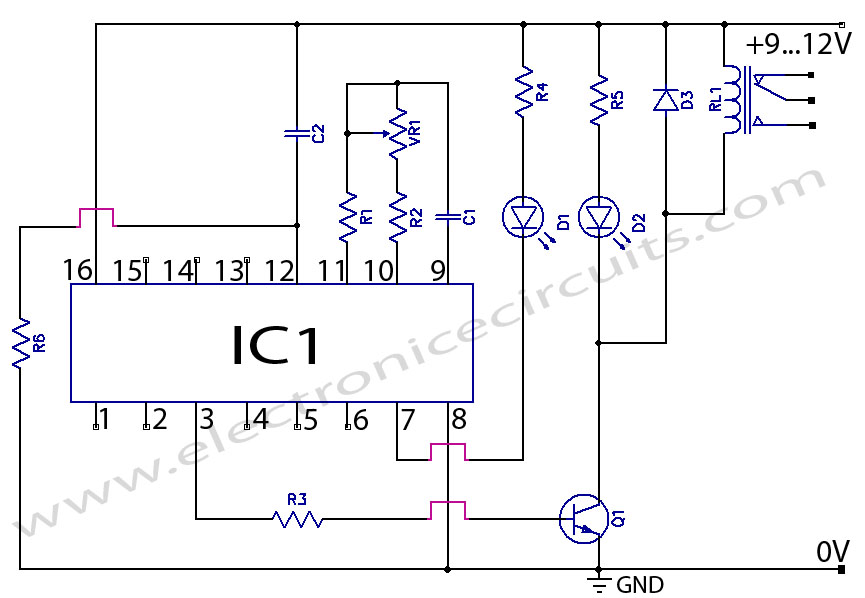 CD4060 Circuito Temporizador de 1 minuto a 2 horas CD4060-Timer-Circuit-Diagram-1-minute-to-2-hours