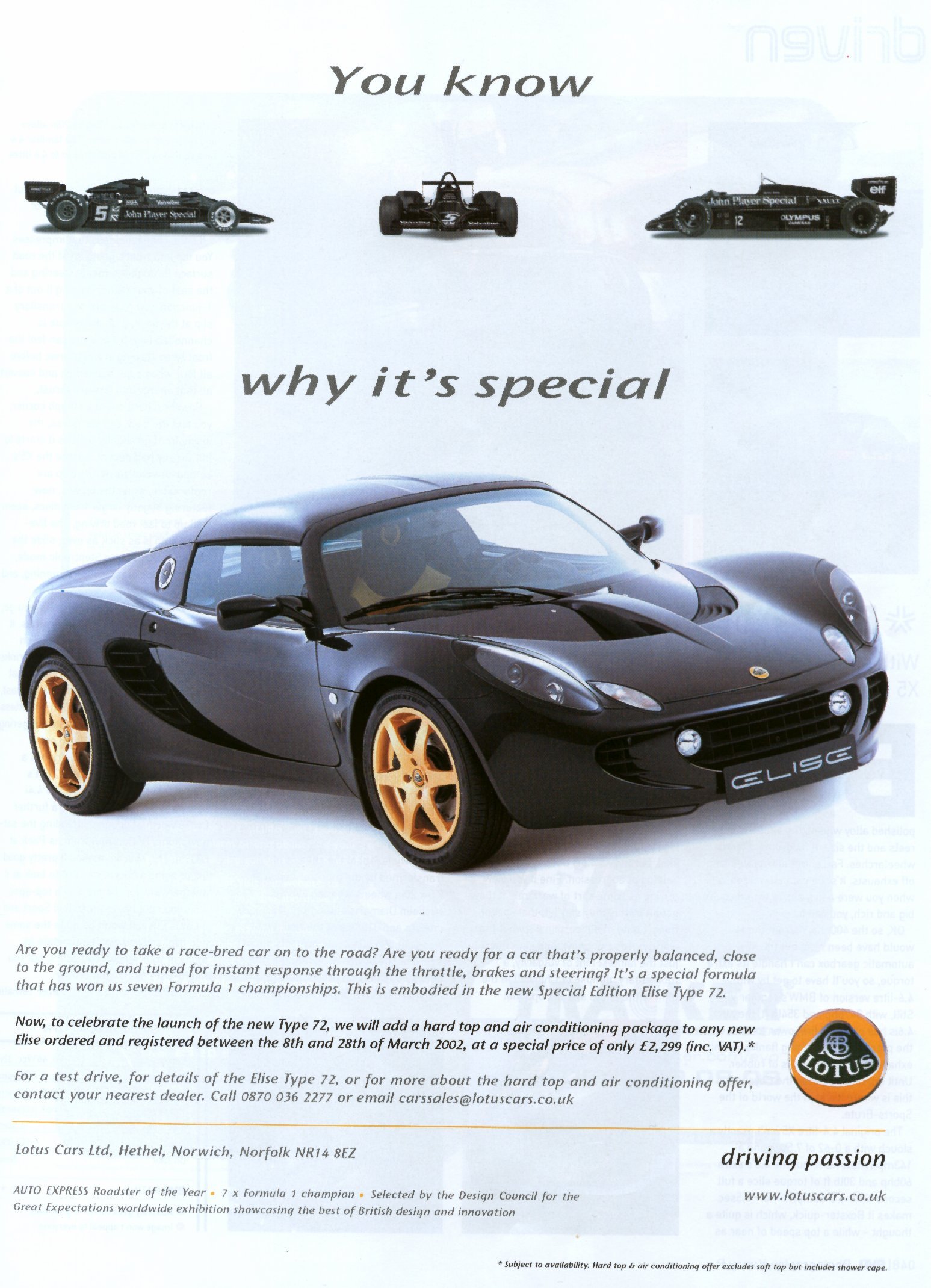 Elise S2 edizione JPS Advert