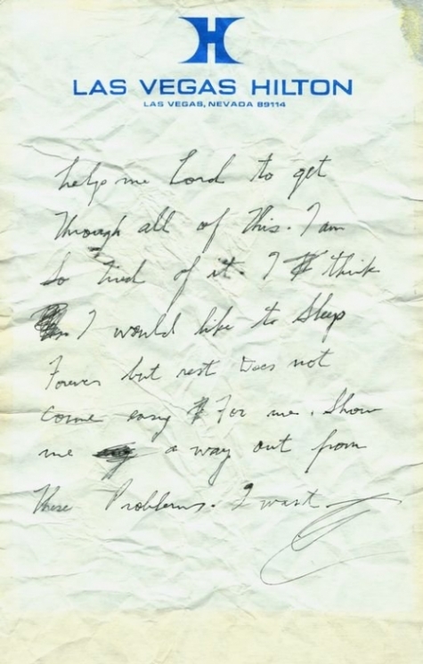 Personal note by Elvis for sale 1_20091019064844