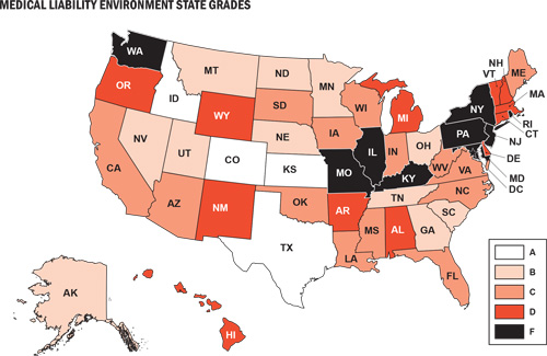 Access To Emergency Healthcare - Good Luck Getting Treatment in Many States! LiabilityStateMap