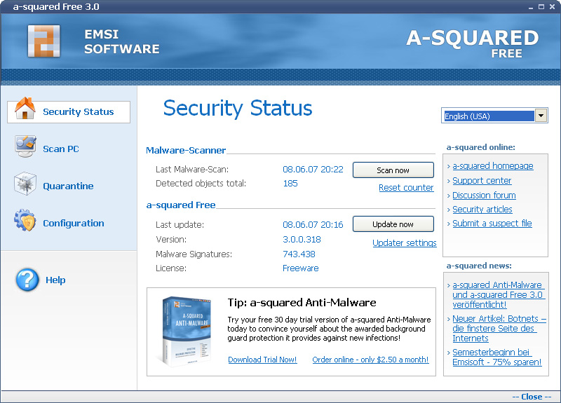  a-squared Free 3.1.0.20     Securitystatus