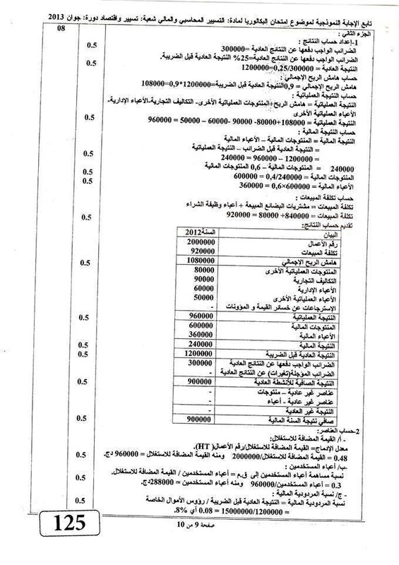 تصحيح امتحان التسير المحاسبي و المالي النموذجي لشعبة تسيير و اقتصاد بكالوريا 2013  1089462_orig